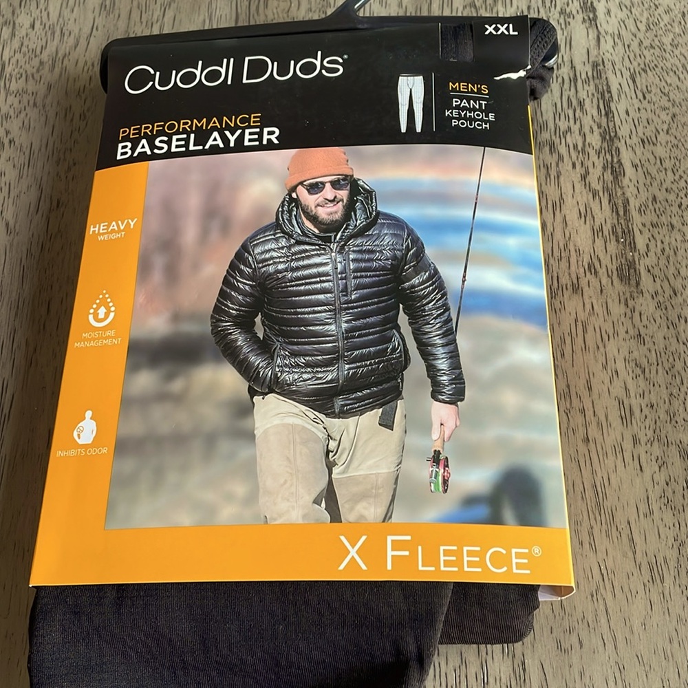 Men’s Cuddl Duds Performance Baselayer Pants - X Fleece - Black